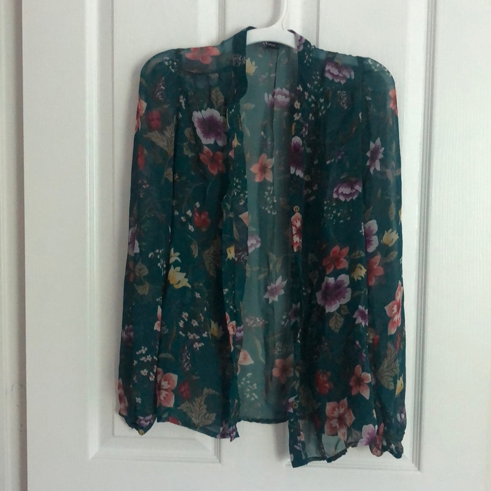 Sheer floral shirt